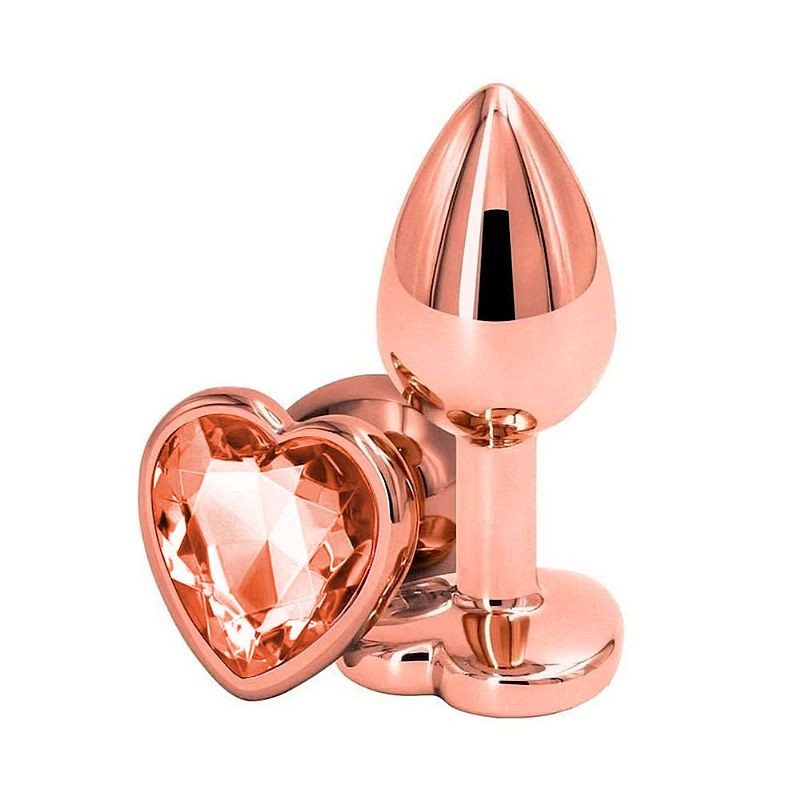 Plug Anal em Aço - Formato de Coração com Pedra Laranja - Tamanho P - 125