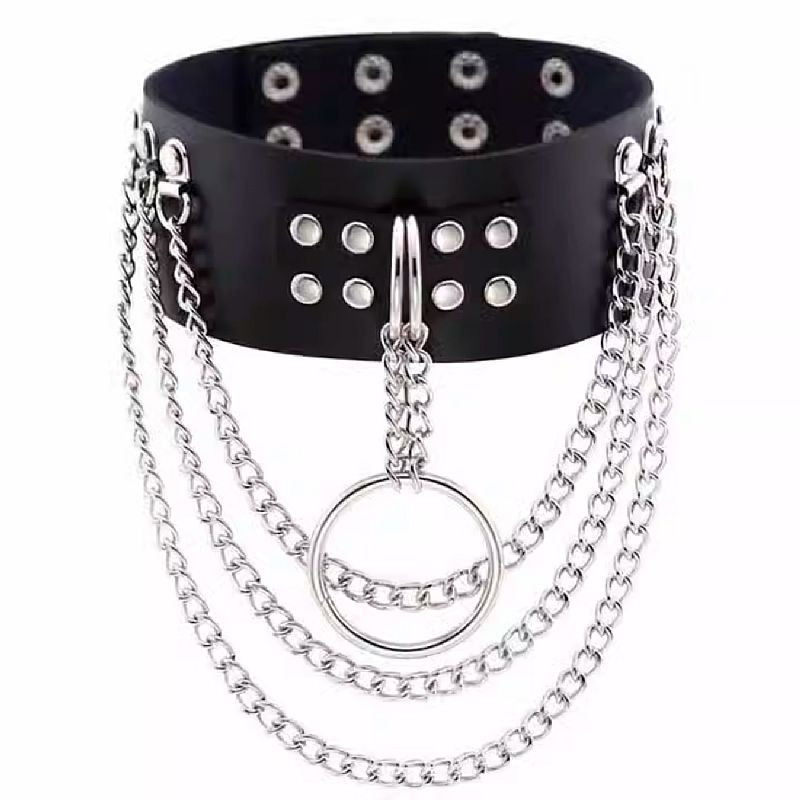 Coleira com Correntes - Choker Rebite - 8224