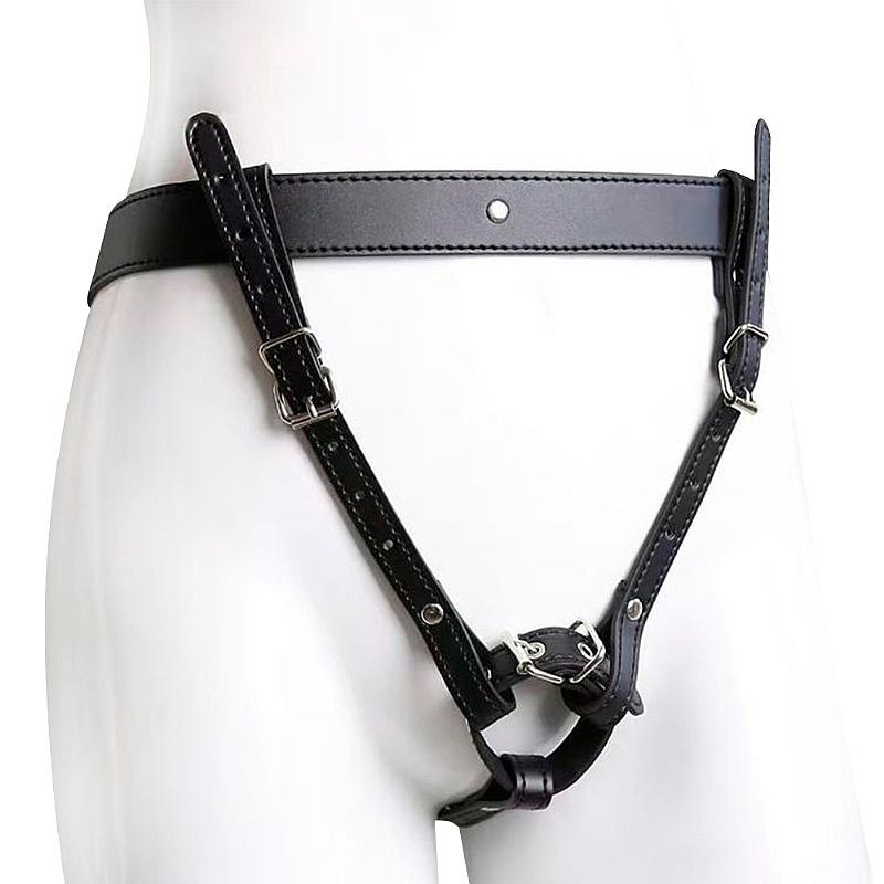 Cinto de Castidade em Couro Formato de Cueca Com Anel - 8220