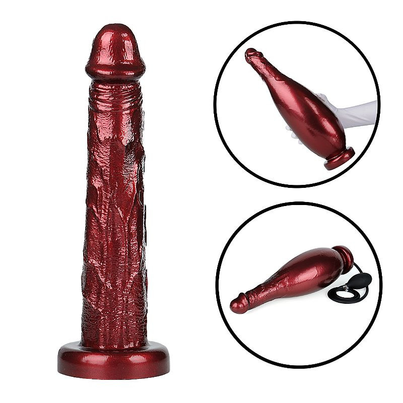 Plug Anal Formato de Pênis em Silicone Inflável - 24,5 X 5,0 cm - 8088