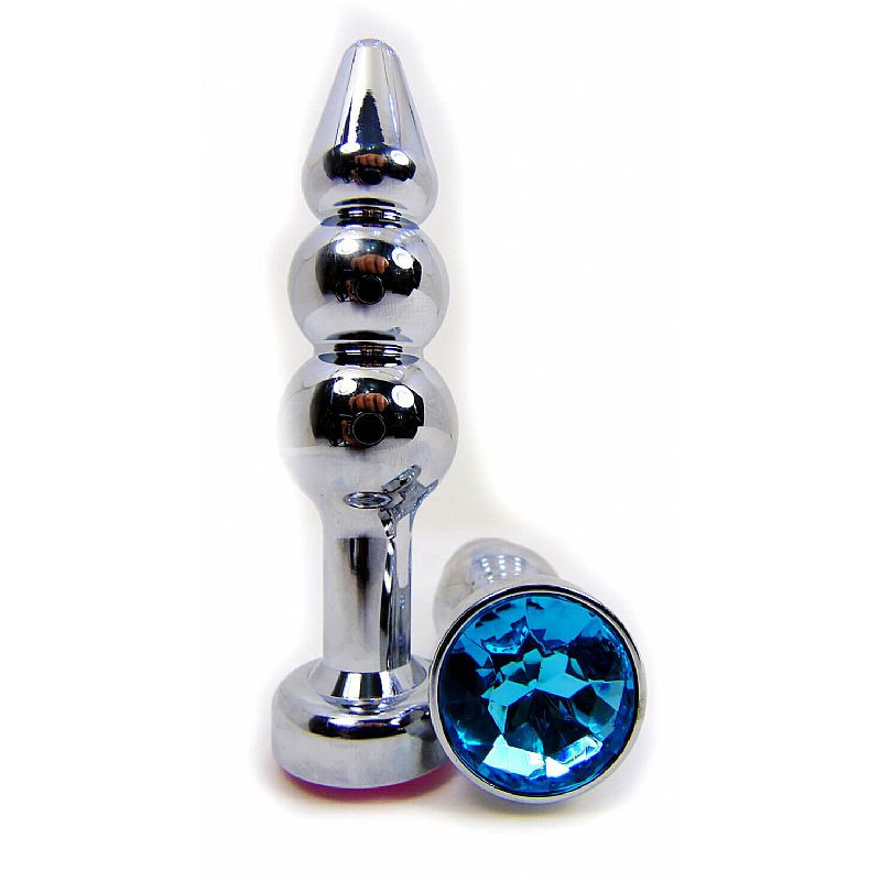 Plug Anal de Aço Escalonado com Brilhante - 12 x 2,2 cm