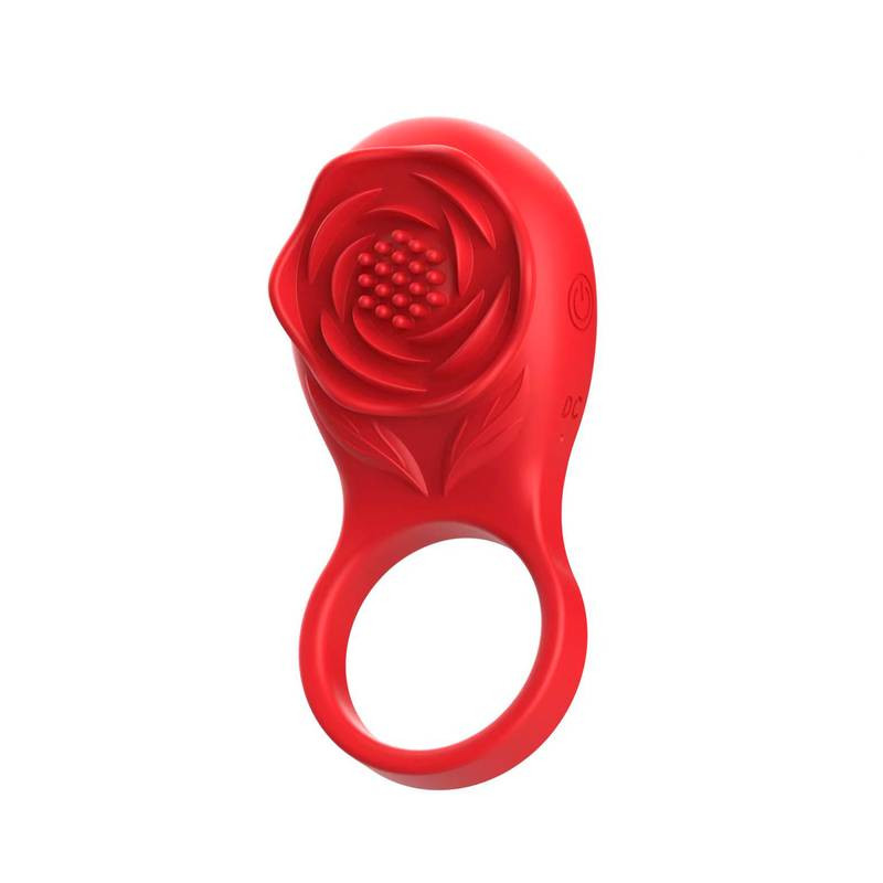 Anel com Estimulador em formato de Flor - APP - Recarga USB - 9 modos de vibração - 8198