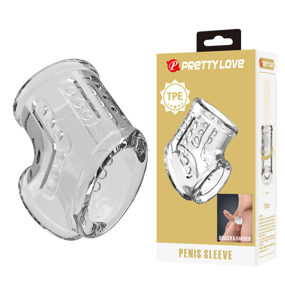 Meia Capa Peniana com Anel para Escroto e Vibração - PRETTY LOVE - 8131