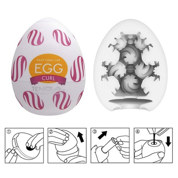 curl egg magical kiss-masturbador masculino