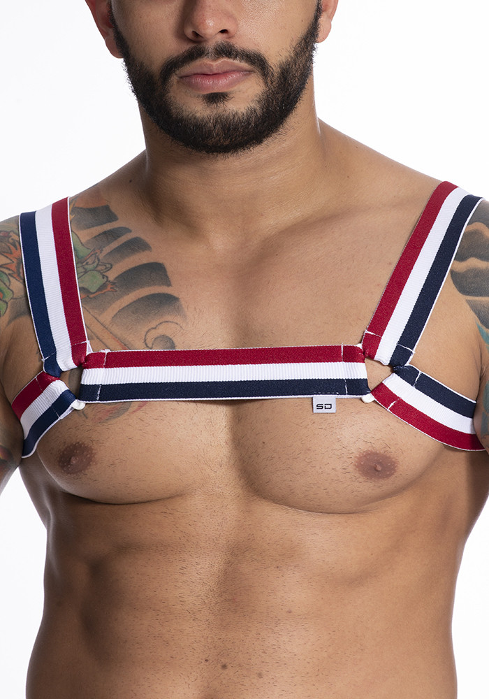 Harness Elástico Vermelho Preto Triângulo - HE001VP