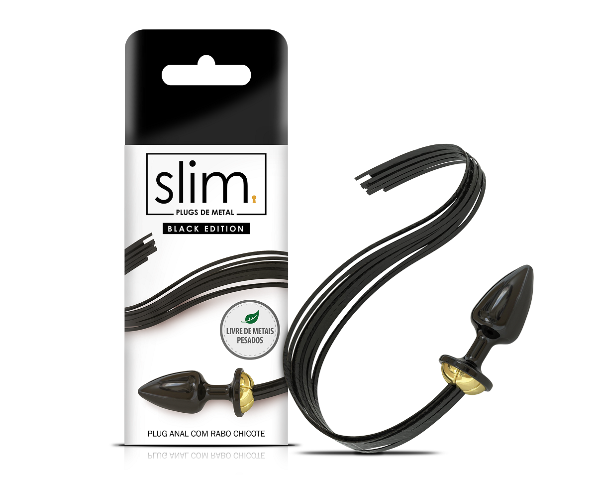 PLUG ANAL COM RABO CHICOTE 7,24X2,96 CM LINHA SLIM - 3295