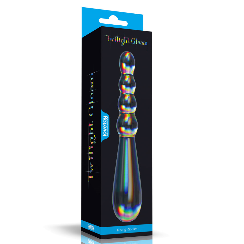 Penetrador de Vidro - 19 cm Twilight Gleam Glass Dildo- Rising Ripples - LOVETOY - 8232