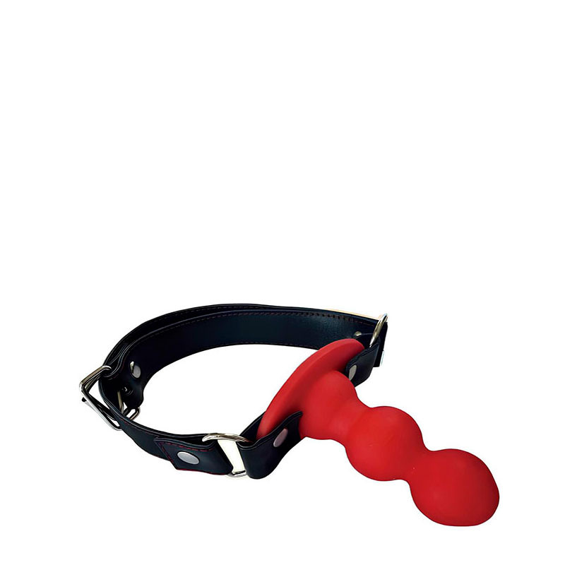 Mordaça com Penetrador Escalonado em Silicone e Ajuste com Fivela – MOUTH GAG - 8019
