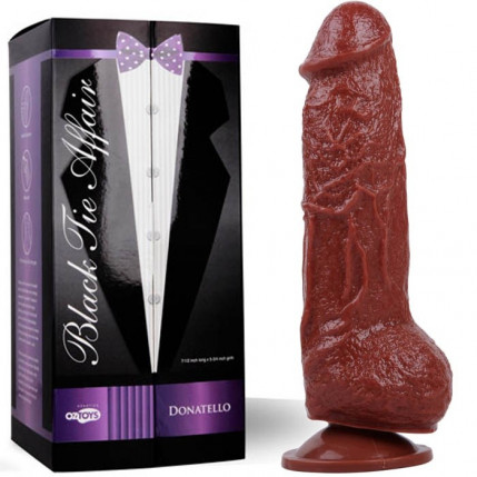 Pênis Realístico de 18,5 cm com Escroto e Ventosa - Donatello - X Mybox