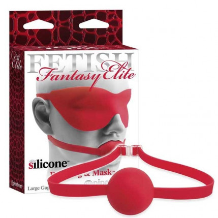 Mordaça em Forma de Bola com Máscara - Large Ball Gag & Mask Re - Pipedream