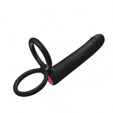 Anel Companheiro com Plug Anal Vibrador Recarregável - 8353