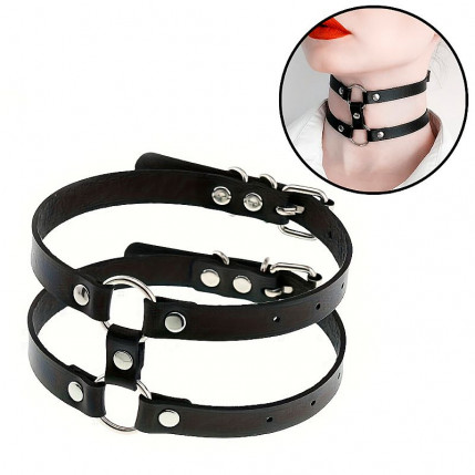 Coleira Dupla Fivela - Choker Rebite - 8225