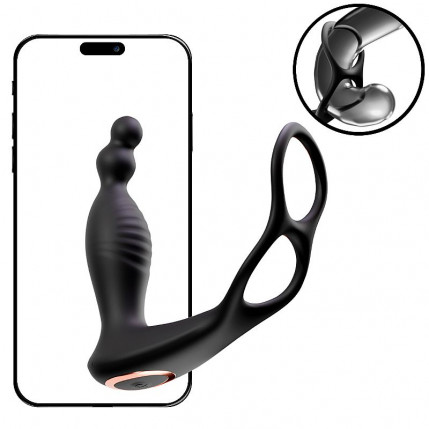 Plug para Próstata em Silicone com Aquecimento e Anel Duplo - Pulseduo - App - 8108