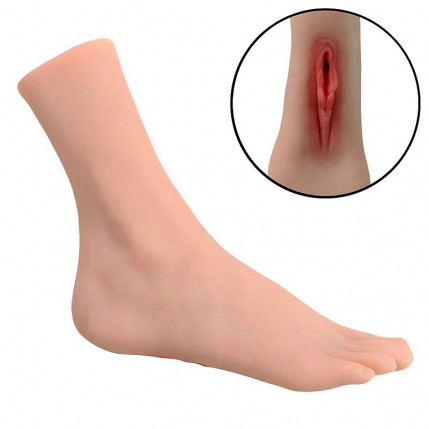 Masturbador Masculino Cyberskin em Forma de Pé com Vagina - 21,5 x 7,0 cm - 8059