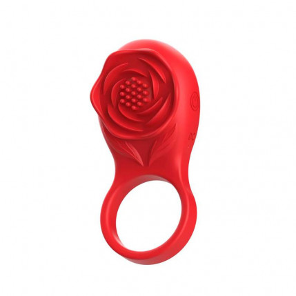 Anel com Estimulador em formato de Flor - APP - Recarga USB - 9 modos de vibração - 8198