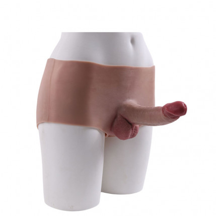 Cinta Peniana Estilo Short com Pênis Realístico com Escroto, Veias Salientes e Glande – ONE-PIECE PENIS STRAP - 8298