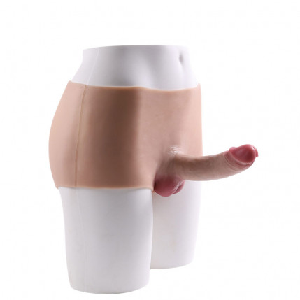 Cinta Peniana Estilo Short com Pênis Realístico com Escroto, Veias Salientes e Glande – ONE-PIECE PENIS STRAP - 8310