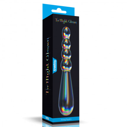 Penetrador de Vidro - 19 cm Twilight Gleam Glass Dildo- Rising Ripples - LOVETOY - 8232